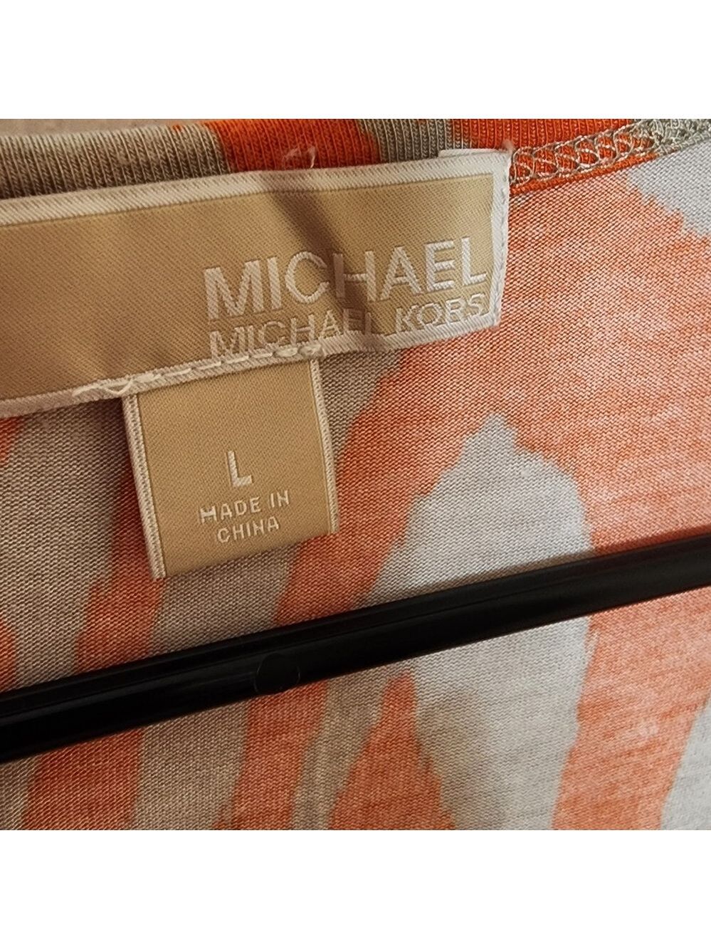Michael Kors Orange Cream Patterned Top - Picture 2 of 4